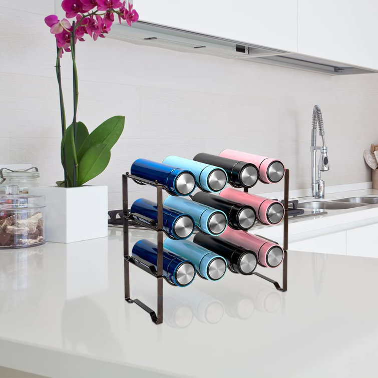 Belfry Kitchen 12 Bottle Tabletop Wine Bottle Rack in Color of bronze